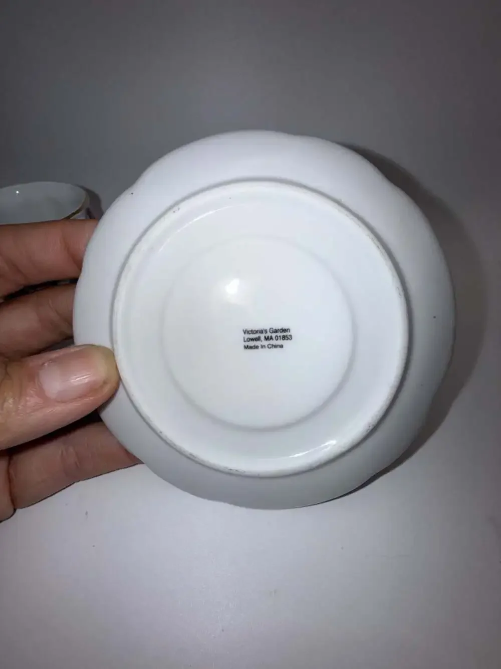 Victoria's Garden Porcelain Floral Pattern Demitasse Cup and Saucer
